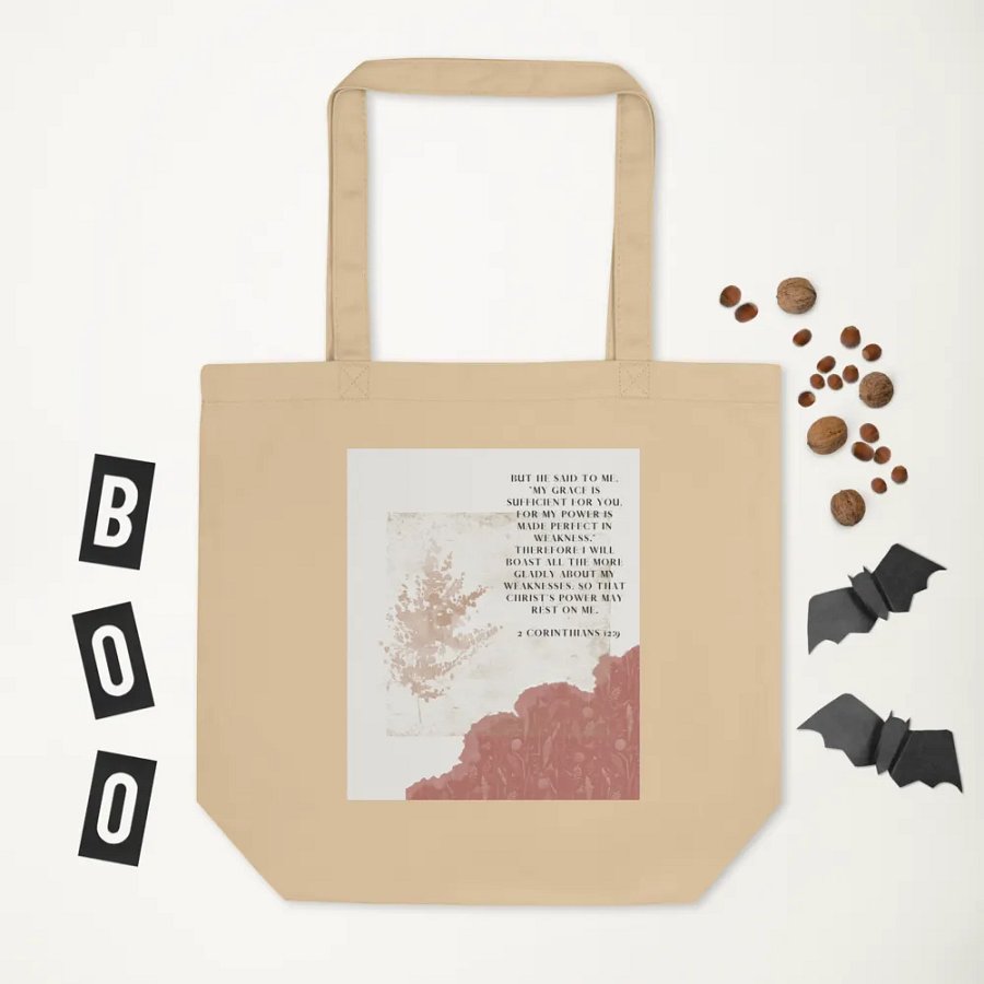 2 corinthians 12:9 tote bag product image (6)