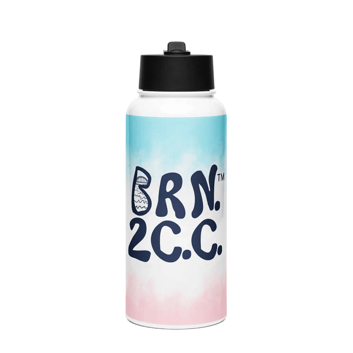BRN.2C.C.™ | Navy Logo | Stainless Steel Water Bottle | Iconic Pink, White & Blue product image (1)