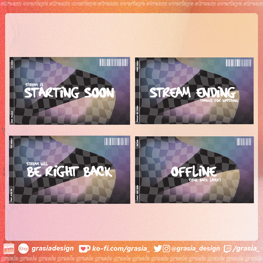Pastel Checker Stream Overlay Set product image (2)