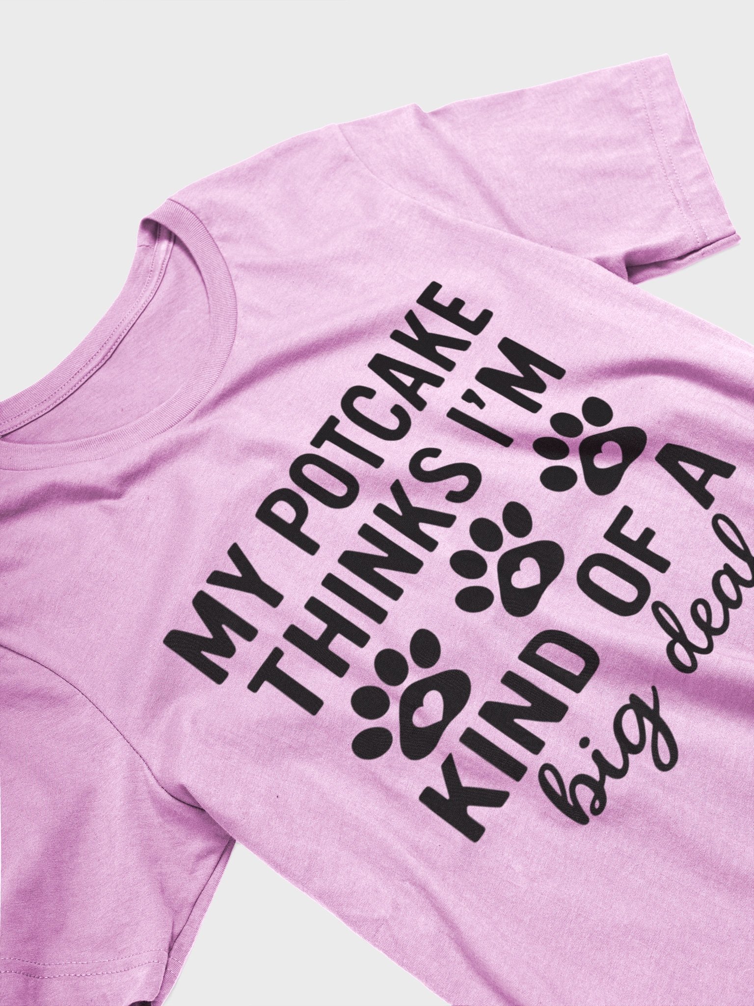 "My Potcake Thinks I'm a Big Deal" Dog T-Shirt - Funny Potcake Parent Tee product image (3)