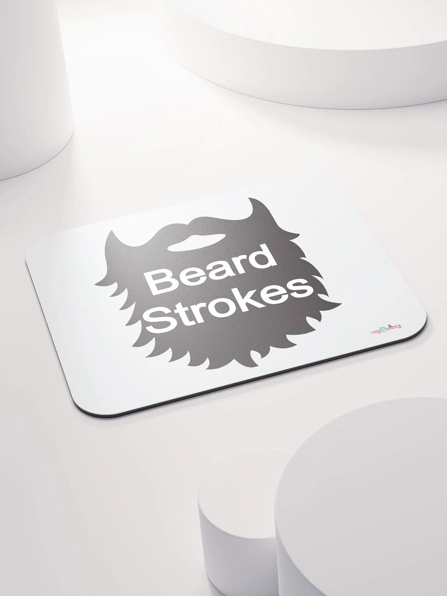 Black Beard Strokes Classic Mouse Pad (White) product image (4)