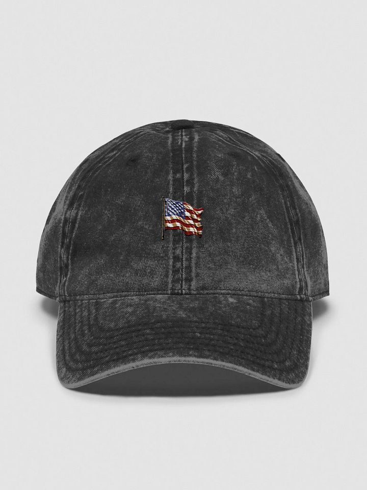 Patriotic Vintage Wash Hat with U.S. Flag product image (1)