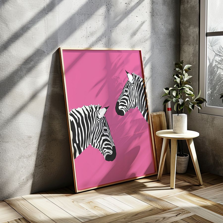 Zebras on Pink Preppy y2k Art Print product image (23)