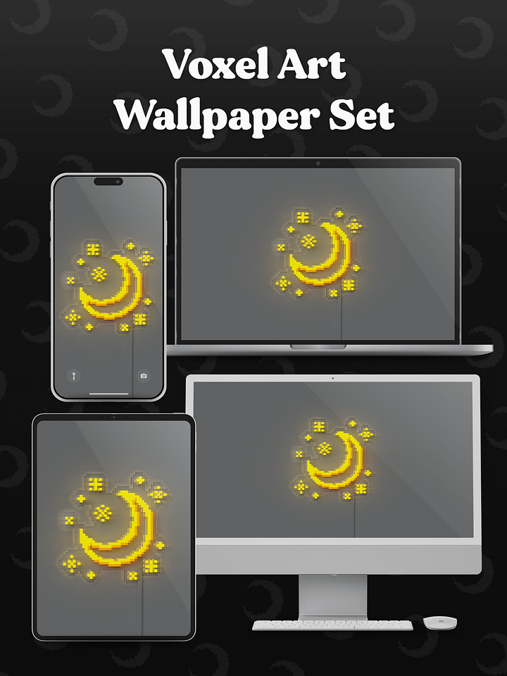 Neon midnite 🌙 Voxel art wallpapers product image (2)