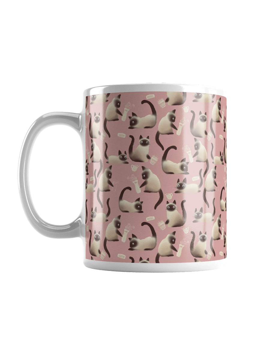 Bad Siamese Cats Knocking Stuff Over Mug, Pink product image (18)