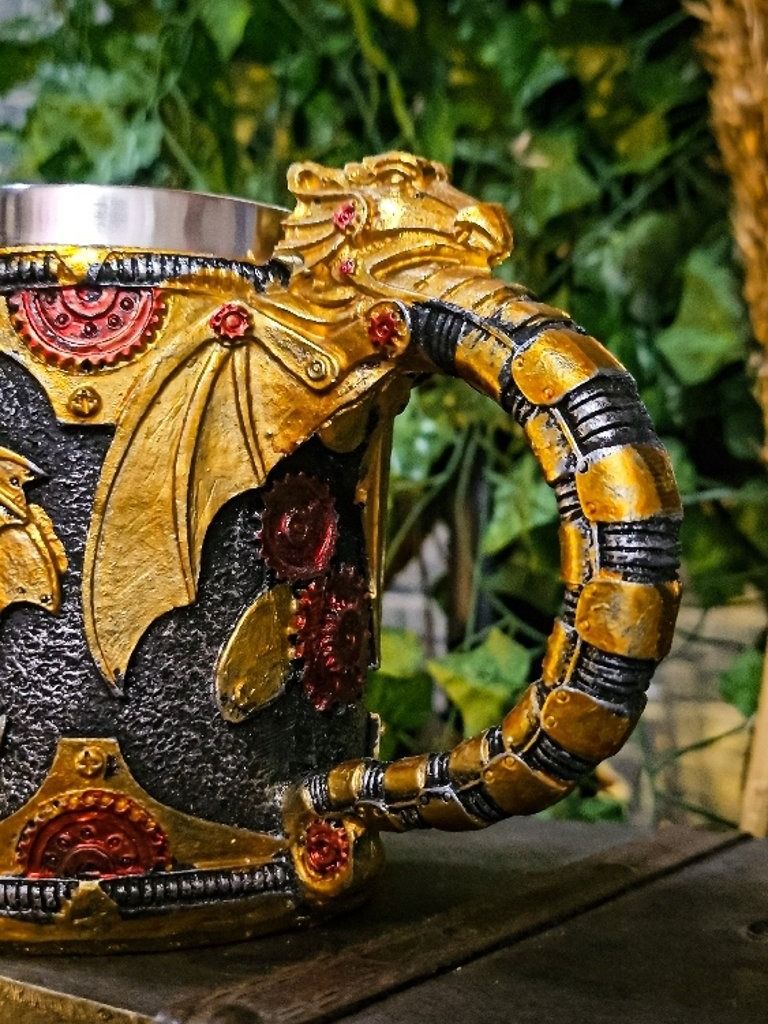 The Armored Kingdom Yellow Mechanical Dragon Mug product image (4)