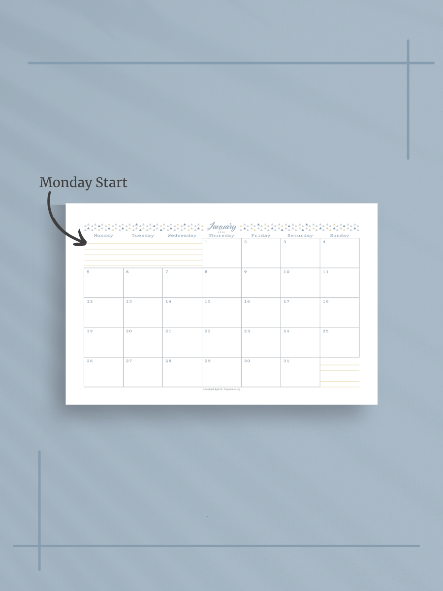 Coastal Dreams 2026 Calendar - Single Page per Month, Monday Start, Half Letter Size product image (2)