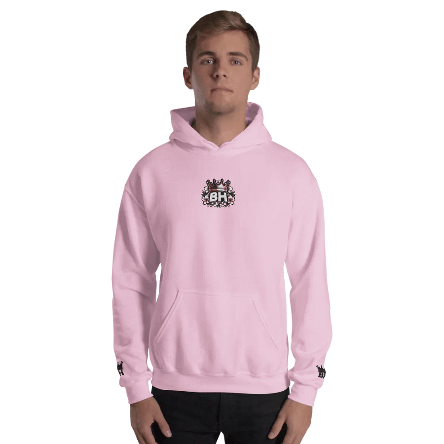 Box Head Embroidered Floral Logo Pink Hoodie product image (8)