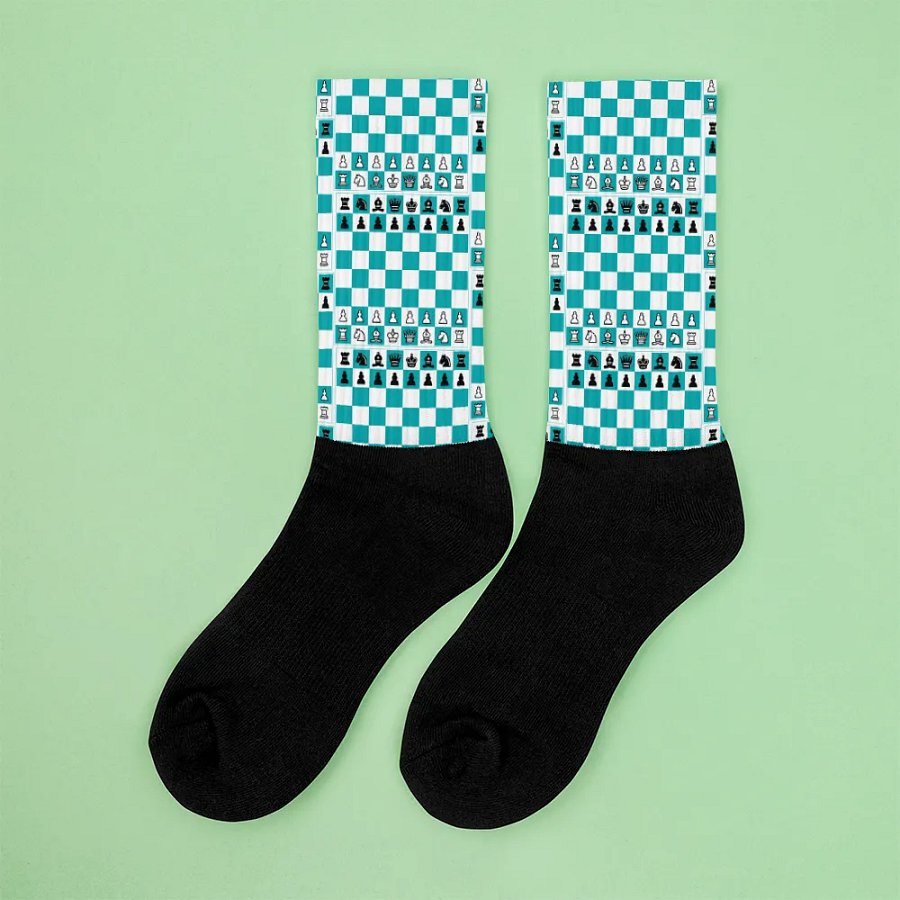 Chessboard Black Foot Socks product image (6)