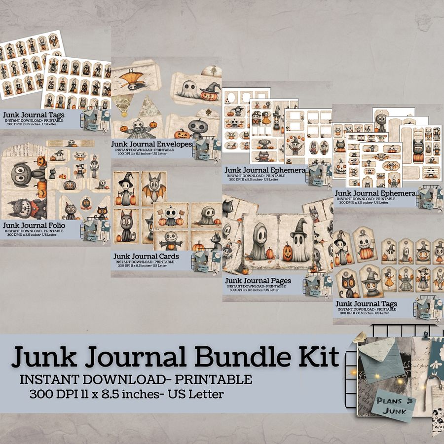 Spooky Halloween - Junk Journal Bundle V7 product image (1)