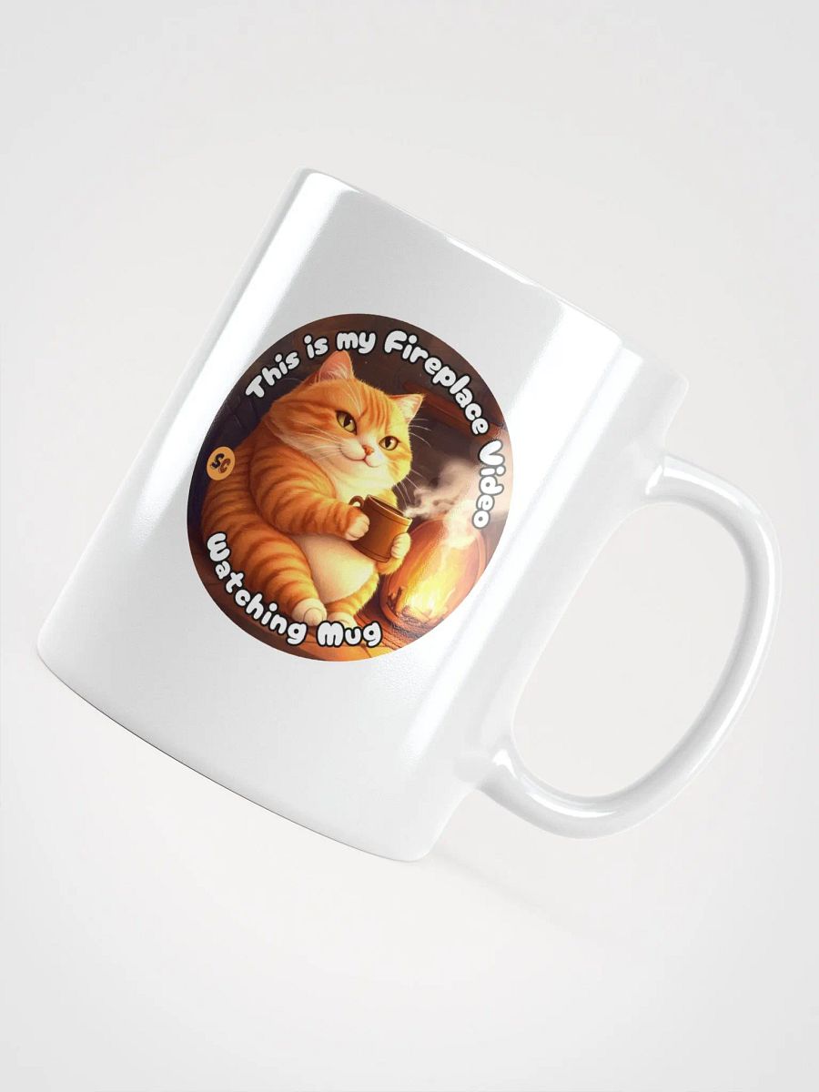 Cozy Cat - This is my Fireplace Watching Mug | White Glossy Mug product image (10)