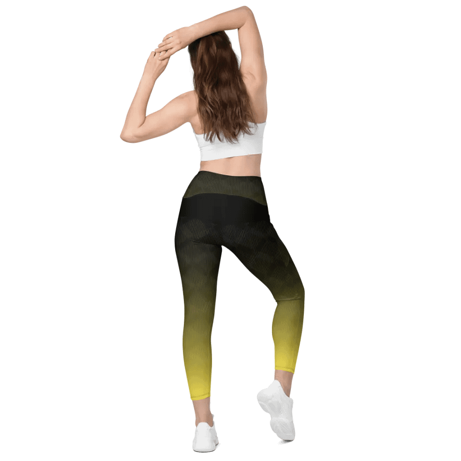 legging with pockets yellow wave product image (7)
