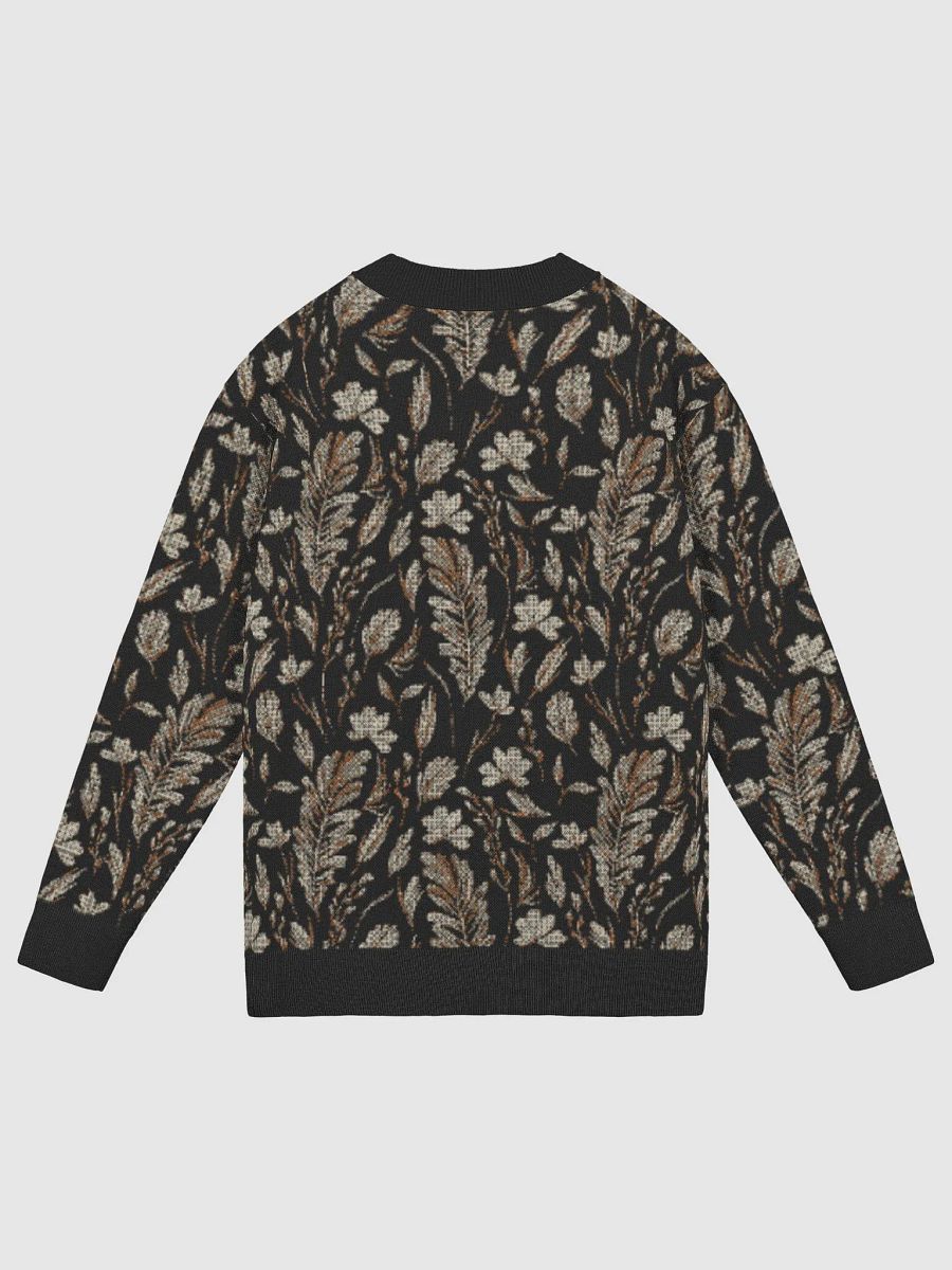 Grey Brown Leaf Cardigan Sweater product image (14)