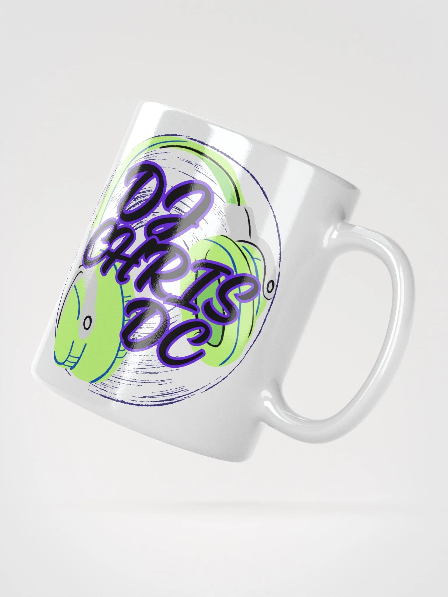 White Mug With Lime Green Graphic product image (2)
