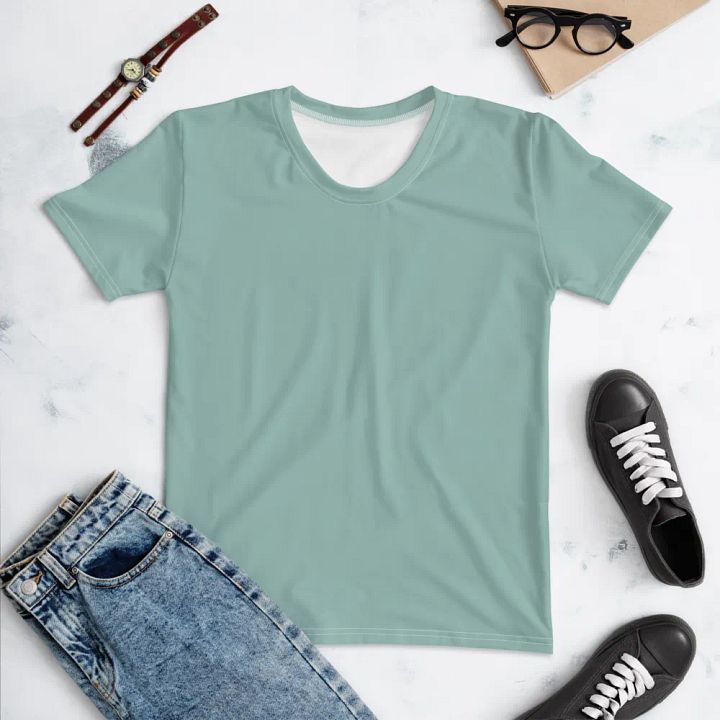 Plain Light Teal Green Soft Summer Women's Crewneck Polyester Heavyweight Premium T-Shirt by Treasure Pie product image (1)
