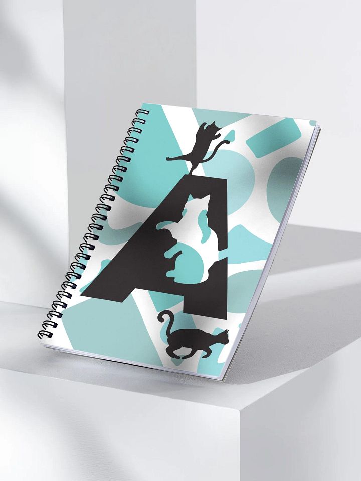 Monogram Letter A Cat Lover Geometric Blues Notebook product image (2)
