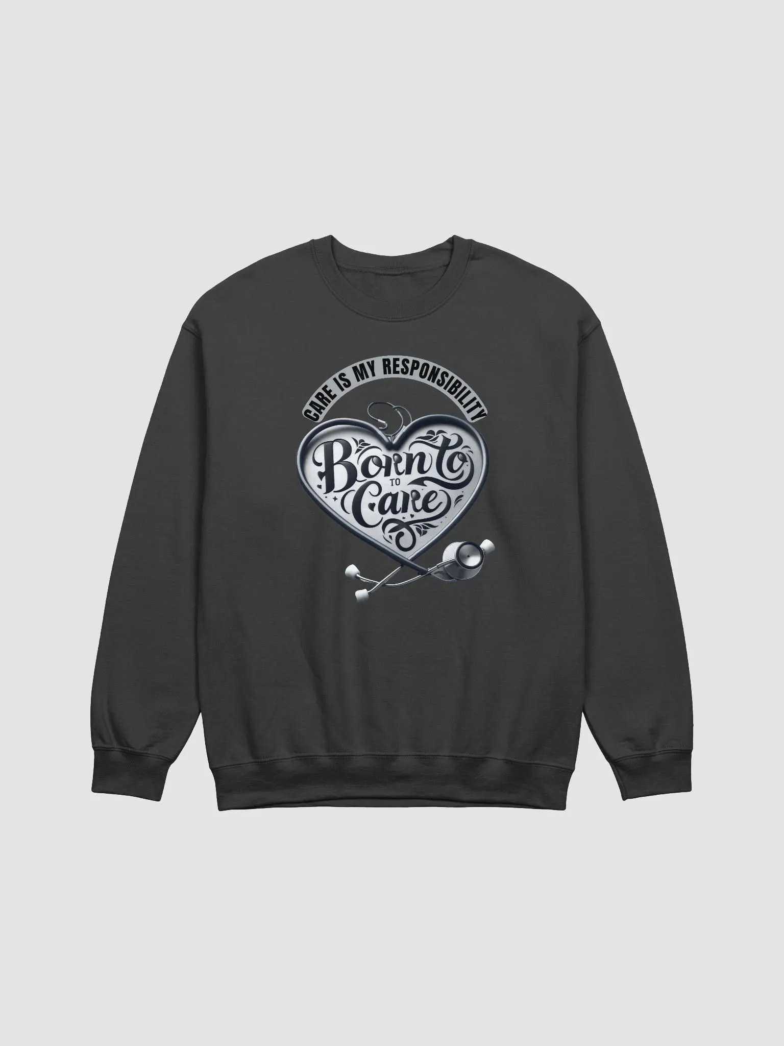 Born to Care Heart Stethoscope Crewneck product image (3)