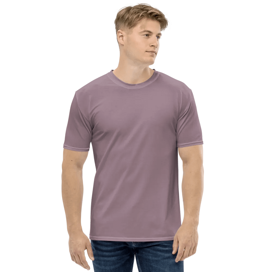 Plain Cool Brown Light Summer Men's Crewneck Polyester Heavyweight Premium T-Shirt by Treasure Pie product image (5)
