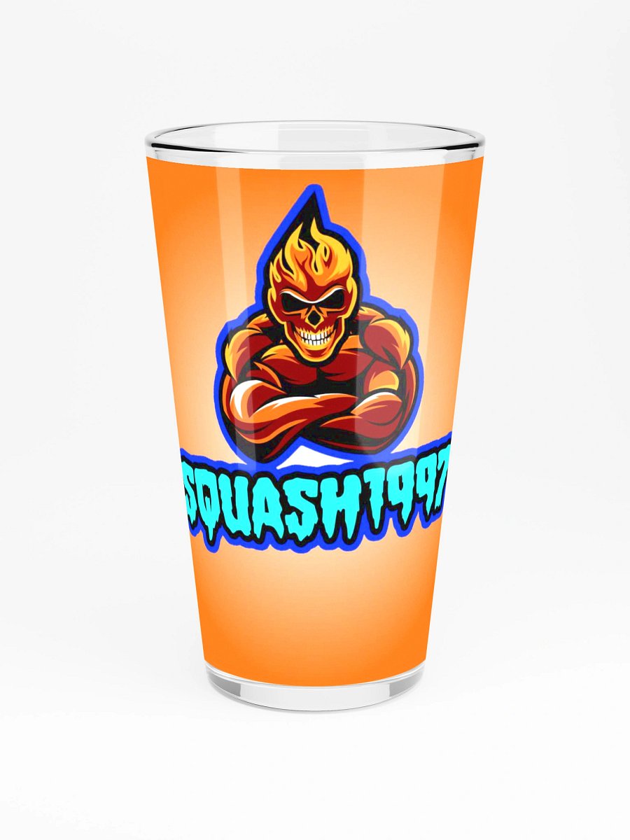 SQUASH1997 Flaming Skull Logo Pint Glass product image (3)