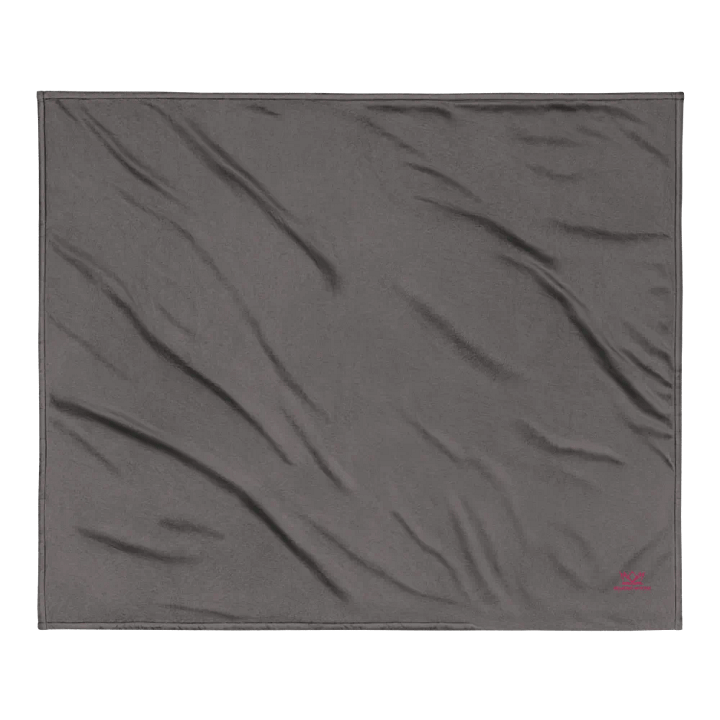 Bearded Woodz Embroider Sherpa Blanket (Grey/ Flamingo) product image (2)