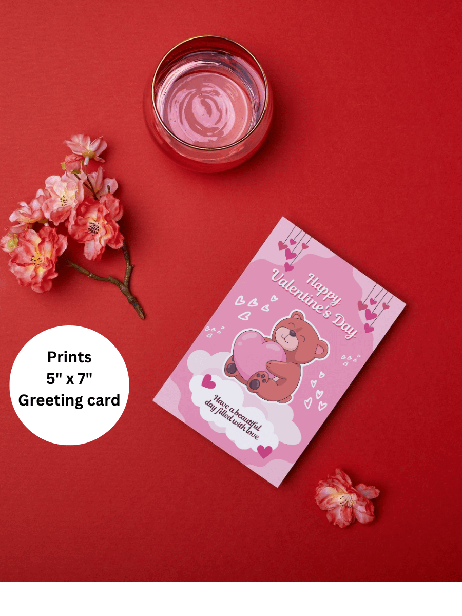 Printable Valentine Card, Printable Heart Valentine's Day Card, Printable Card / Instant Download PDF product image (2)