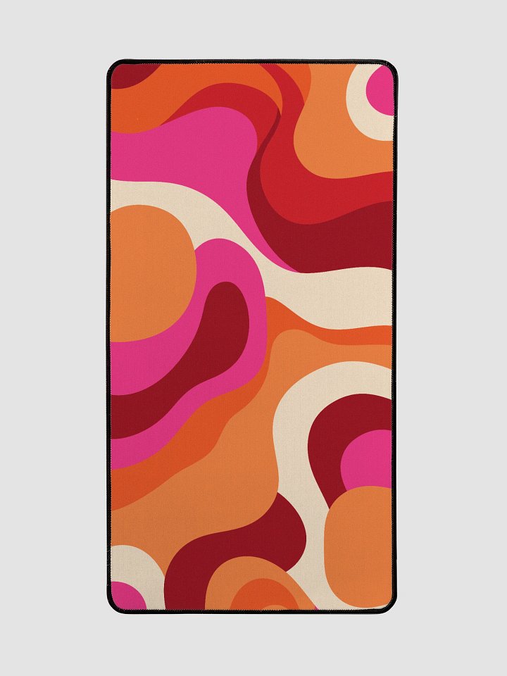 Cute Organic Vibrant Wavy Shapes Desk Mat – 15.5" x 31.5" product image (2)
