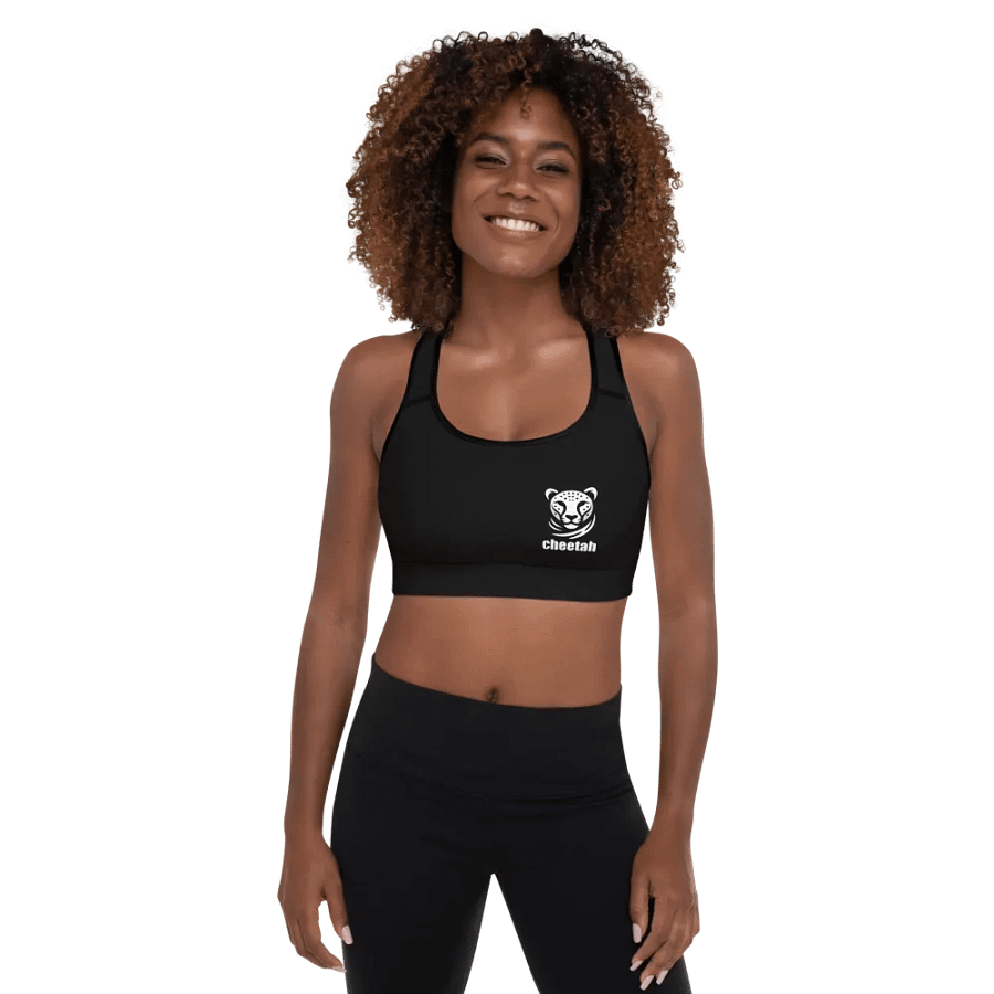 cheetah sports bra black product image (1)