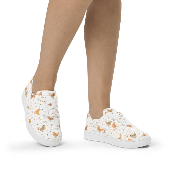 Kawaii Musical Birds Lace-up Canvas Shoes product image (2)