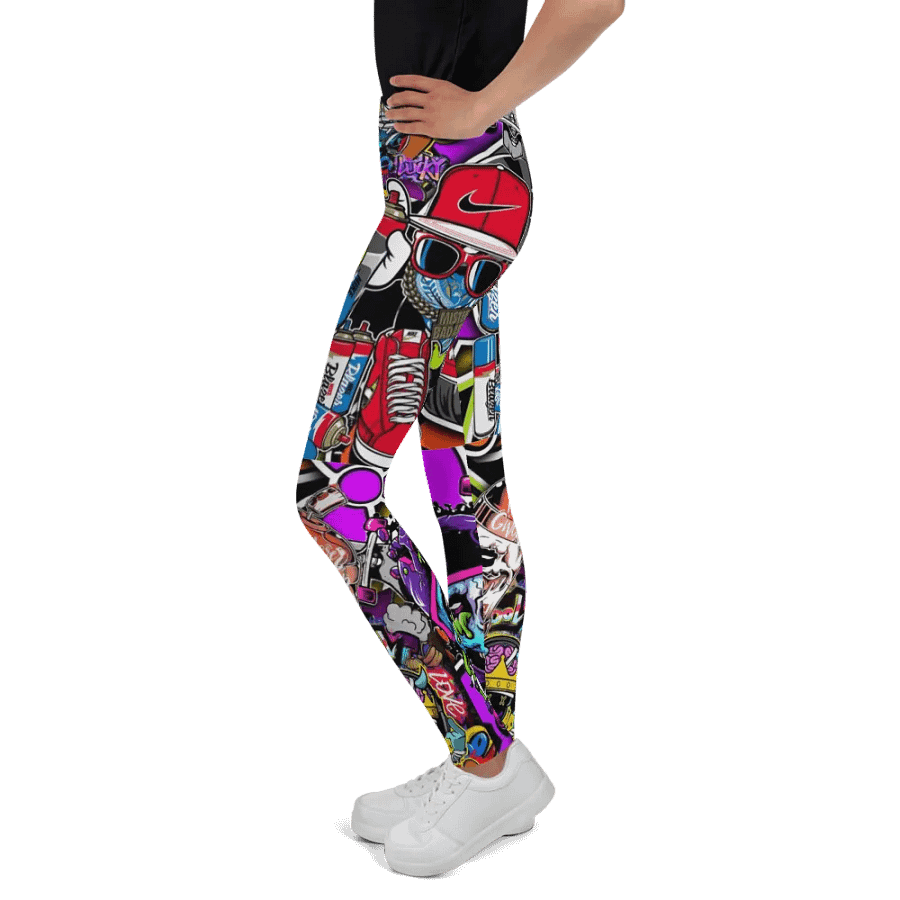 Kids Leggings – Graffiti Style Print for Urban & Trendy Fashion product image (12)
