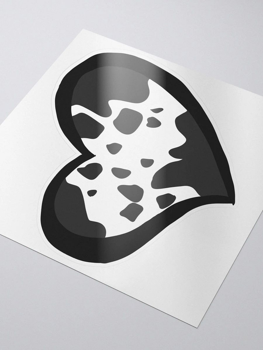 Little Moo Heart Sticker (Black and White) product image (3)