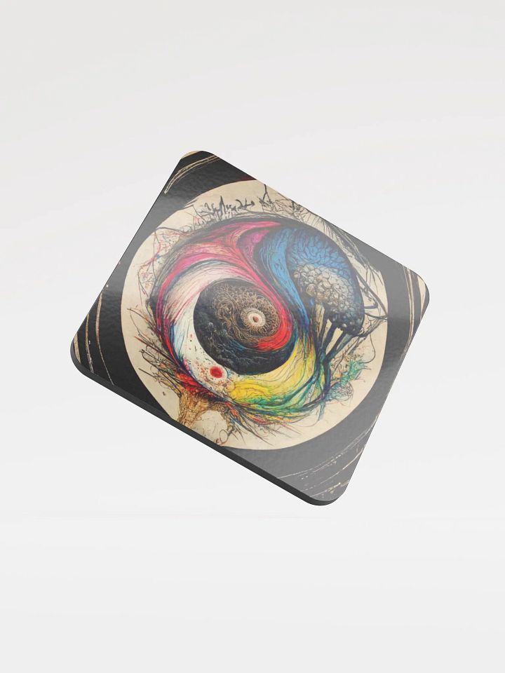Cosmic Balance Glossed Cork Coaster product image (1)