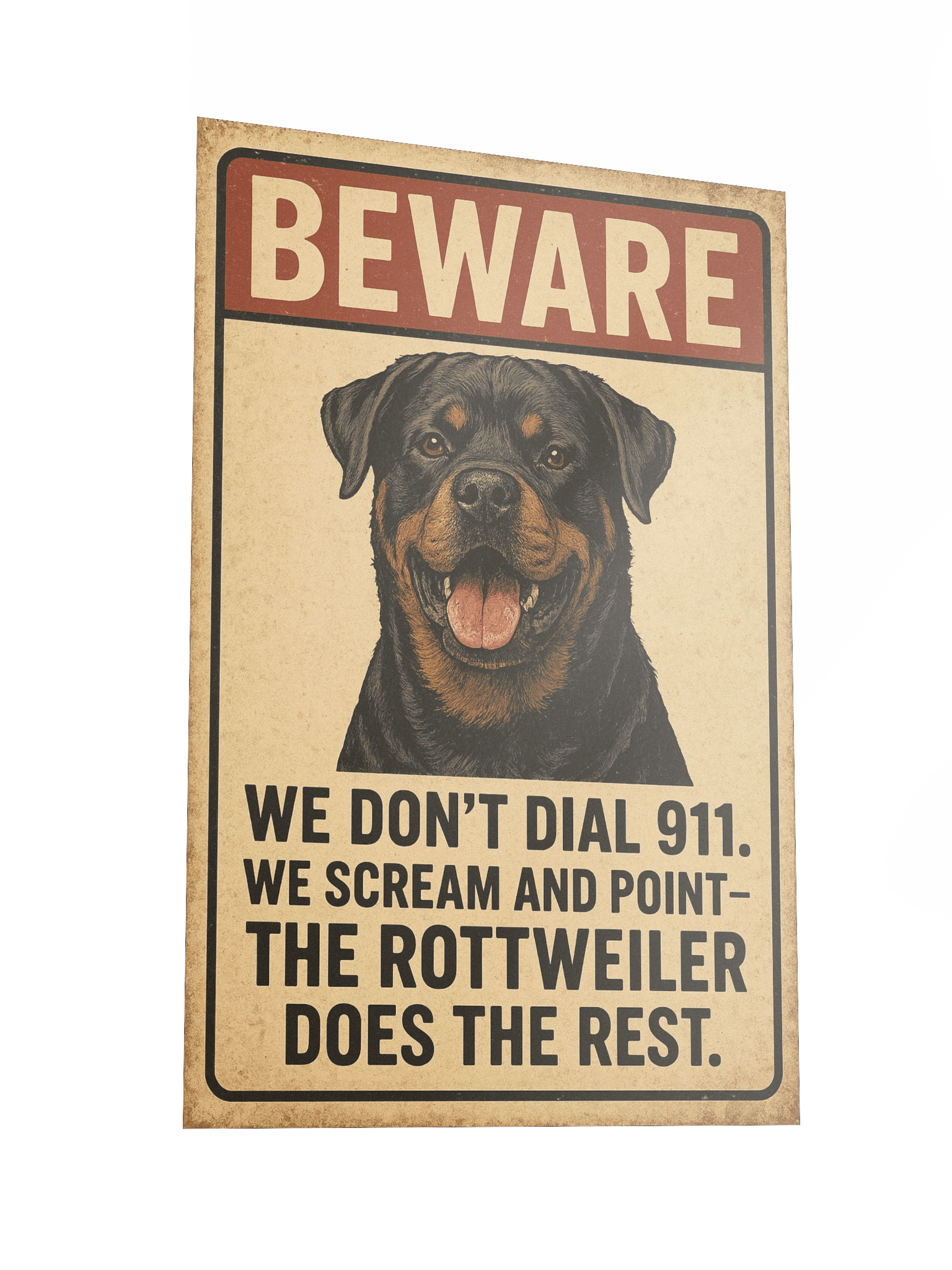 BEWARE OF ROTTWEILER POSTER product image (5)