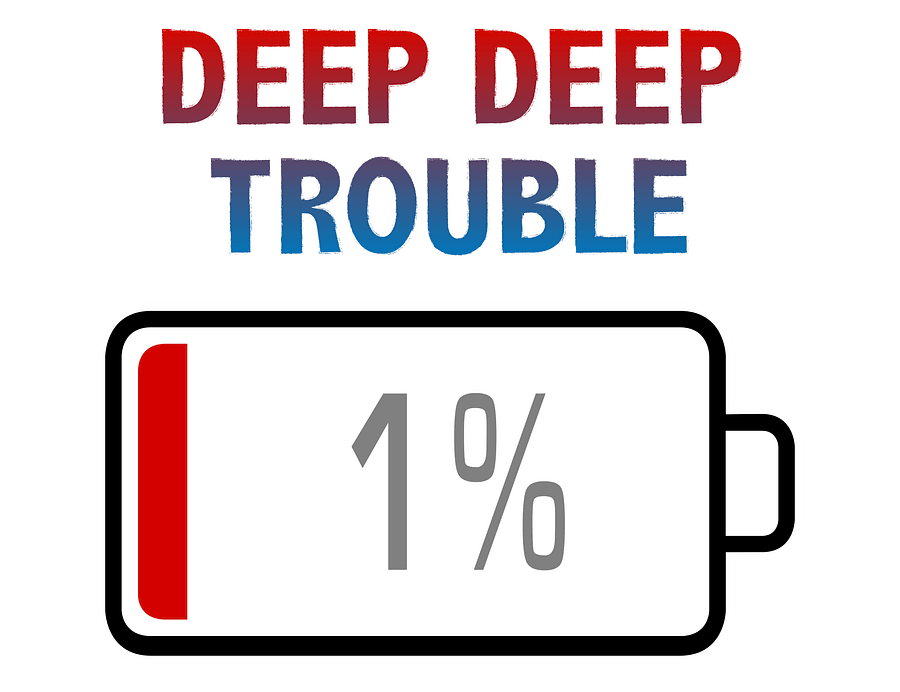 Deep Deep Trouble with Battery at 1% T-Shirt product image (2)