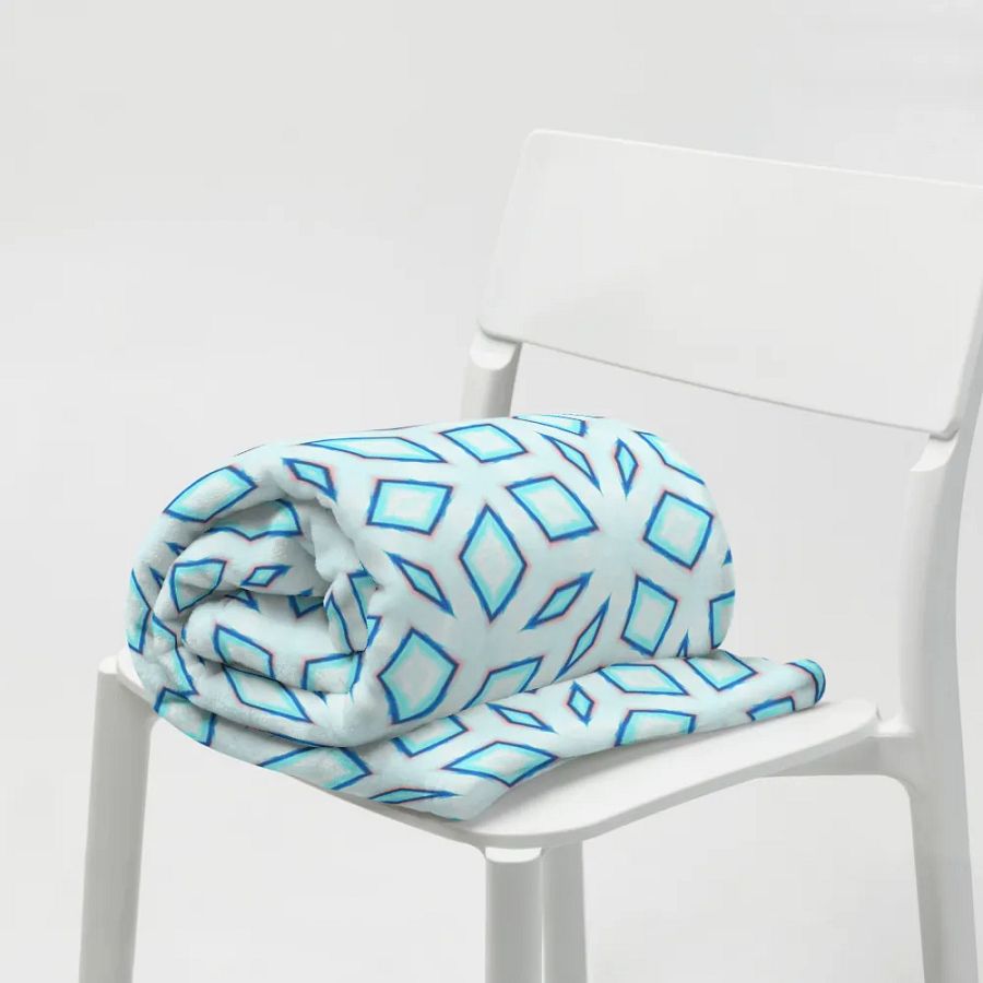 Blue Stained Glass Diamond Throw Blanket product image (9)