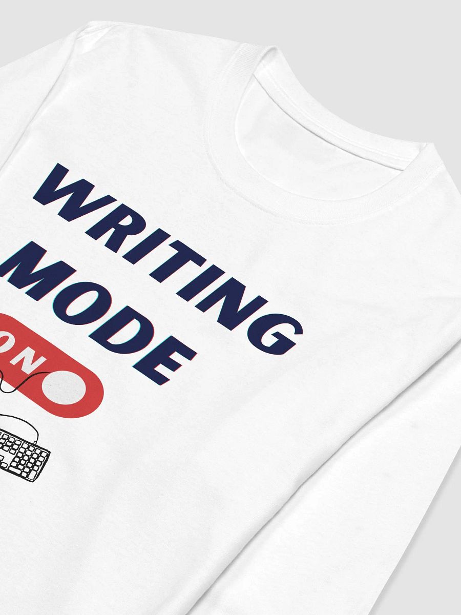 Writing Mode On - White long sleeve T-shirt product image (3)