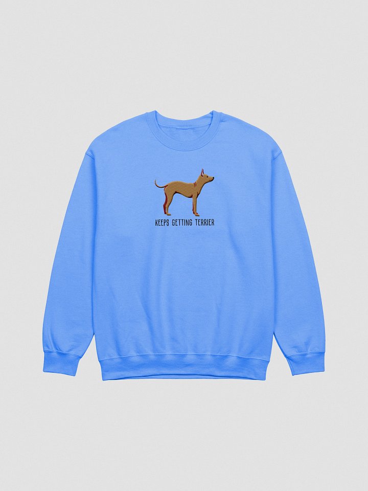 Keeps Getting Terrier Sweatshirt (Embroidered) of an American Hairless Terrier(Brown) product image (7)