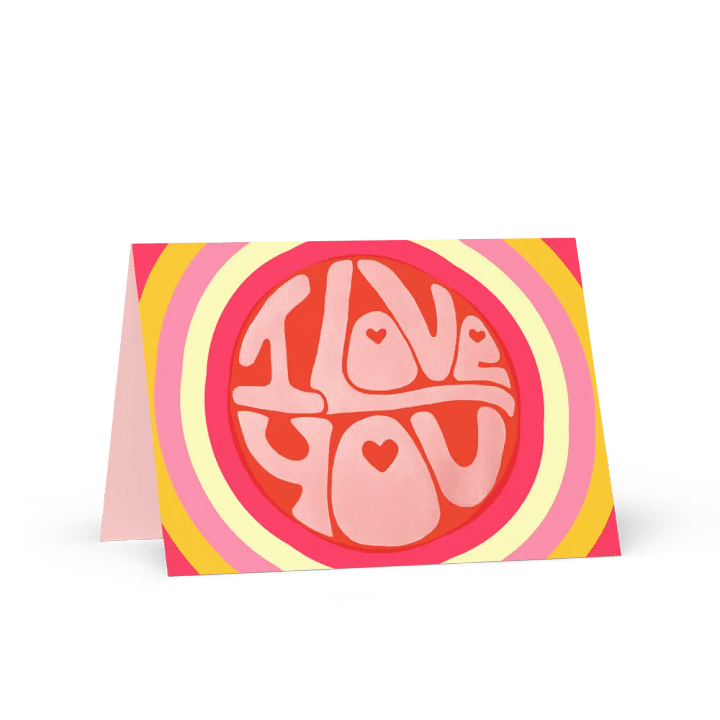 I Love You retro landscape greetings card product image (1)