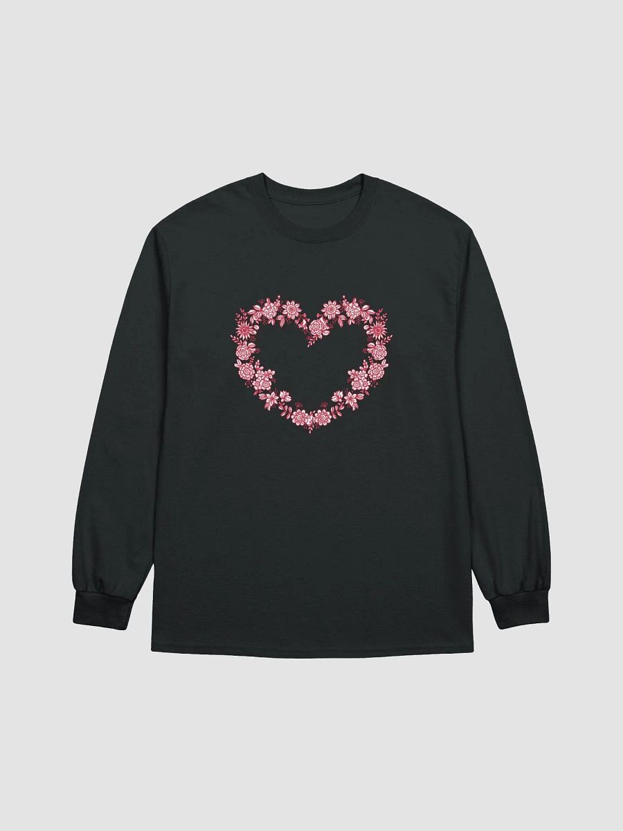 Red Floral Heart Women's Long Sleeve T-Shirt product image (2)