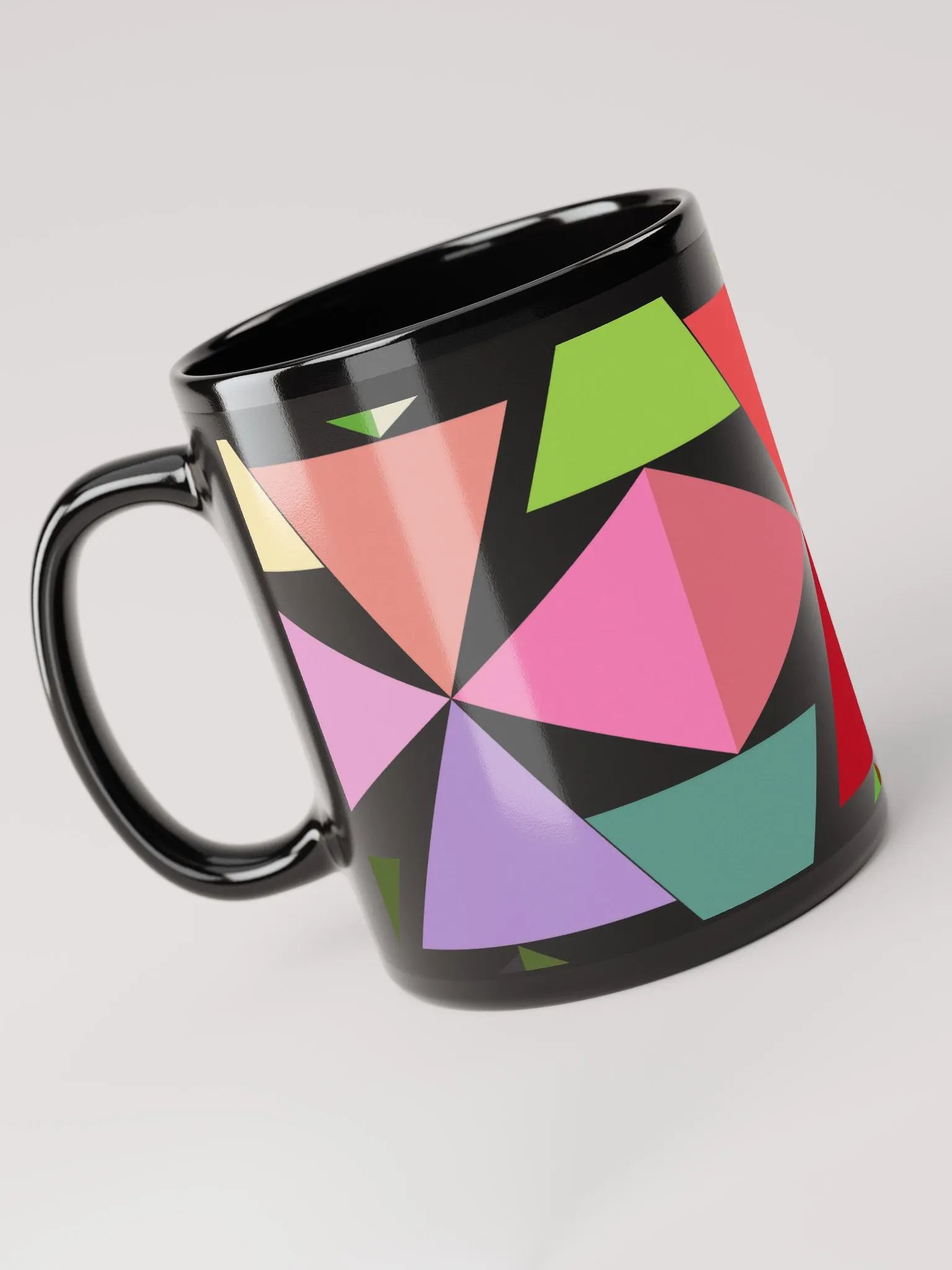 Abstract Triangle Geometric Design Black Mug product image (5)