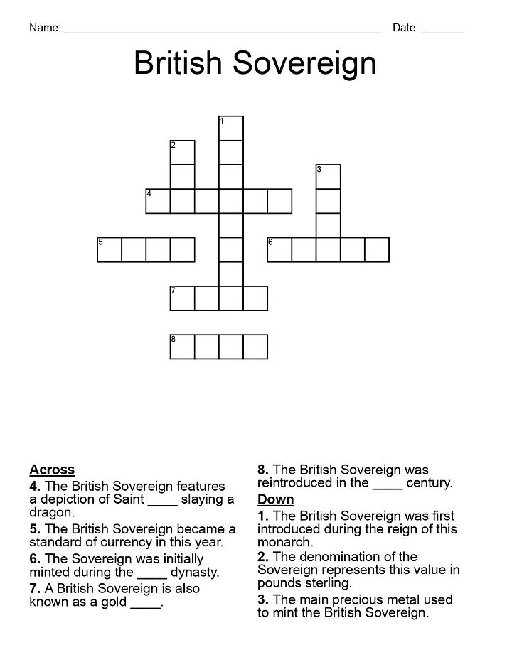 OLD GOLD COIN Crossword Puzzle - British Sovereign product image (2)