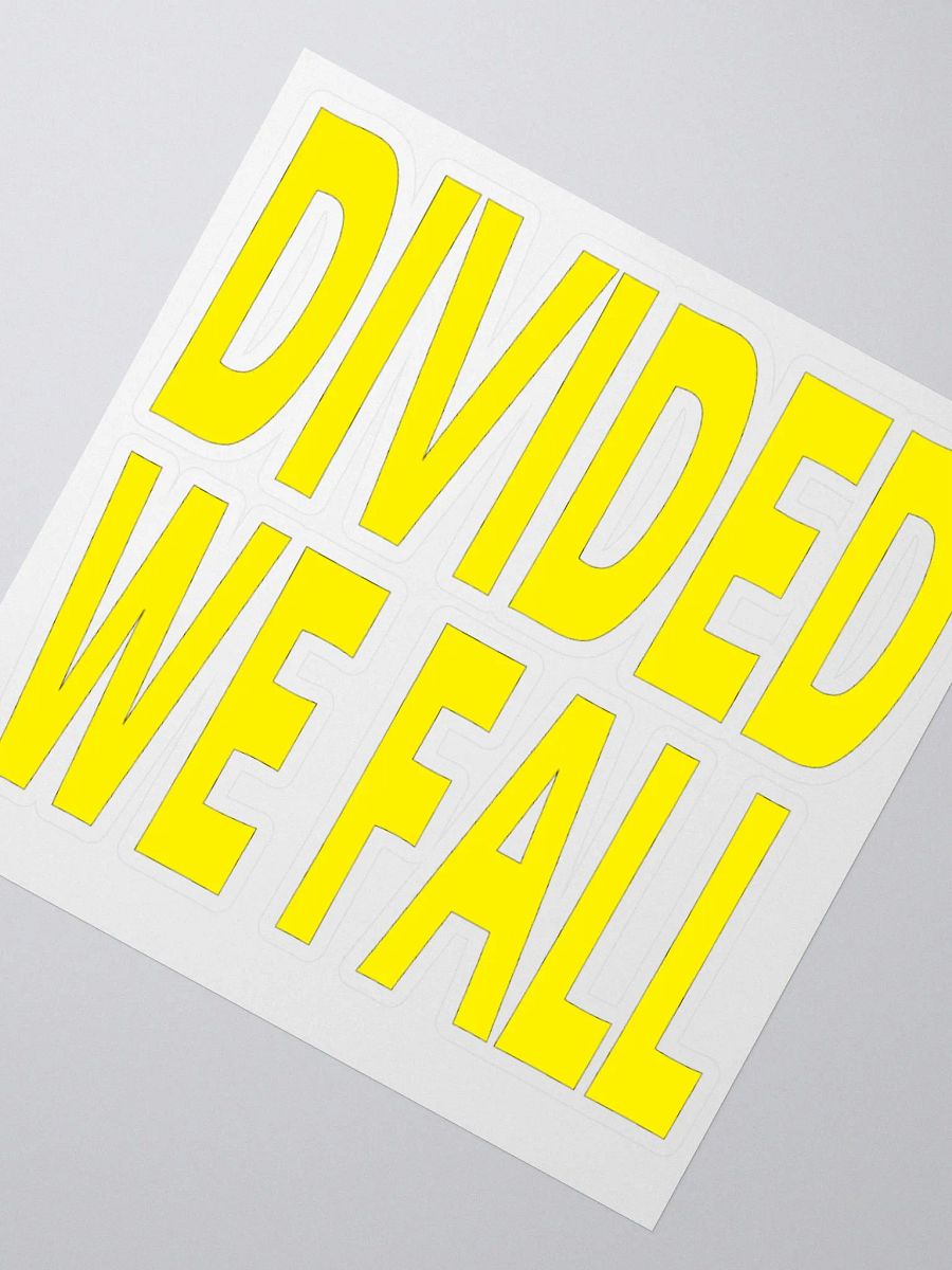 Divided We Fall - Yellow - Kiss Cut Stickers product image (3)