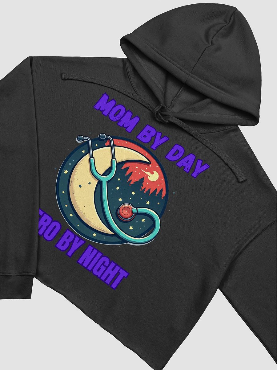 Mom By Day, Hero By Night, Moonlit Hero Crop Hoodie product image (21)