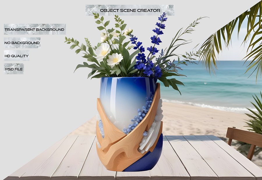 Ocean's Grace – Vase scene creator spa png product image (2)