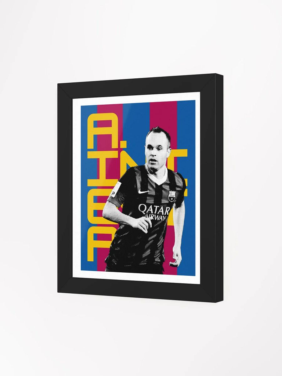 Andrés Iniesta BW Barcelona Name Art Framed Print product image (4)