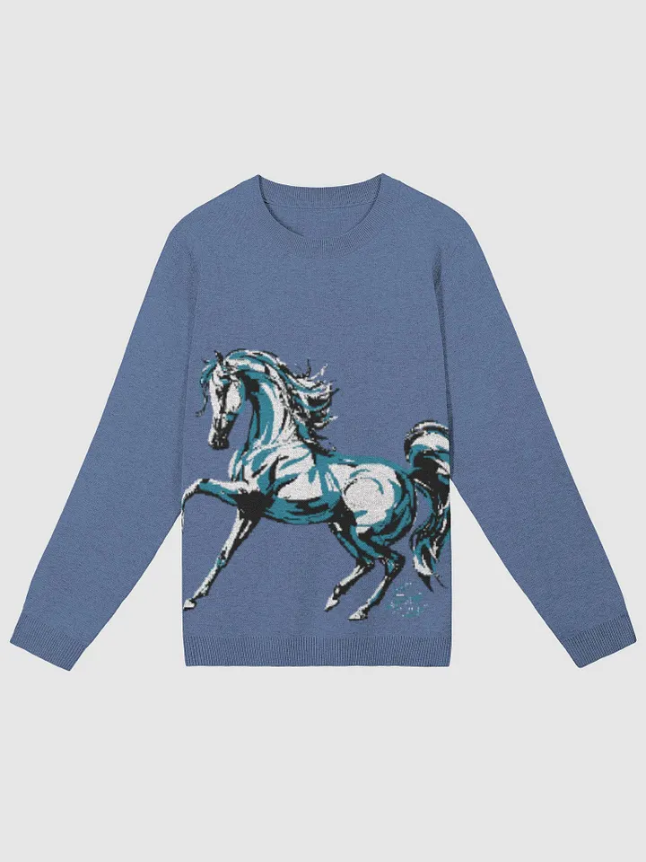 Dancing Horse Blue Jacquard Crewneck product image (1)