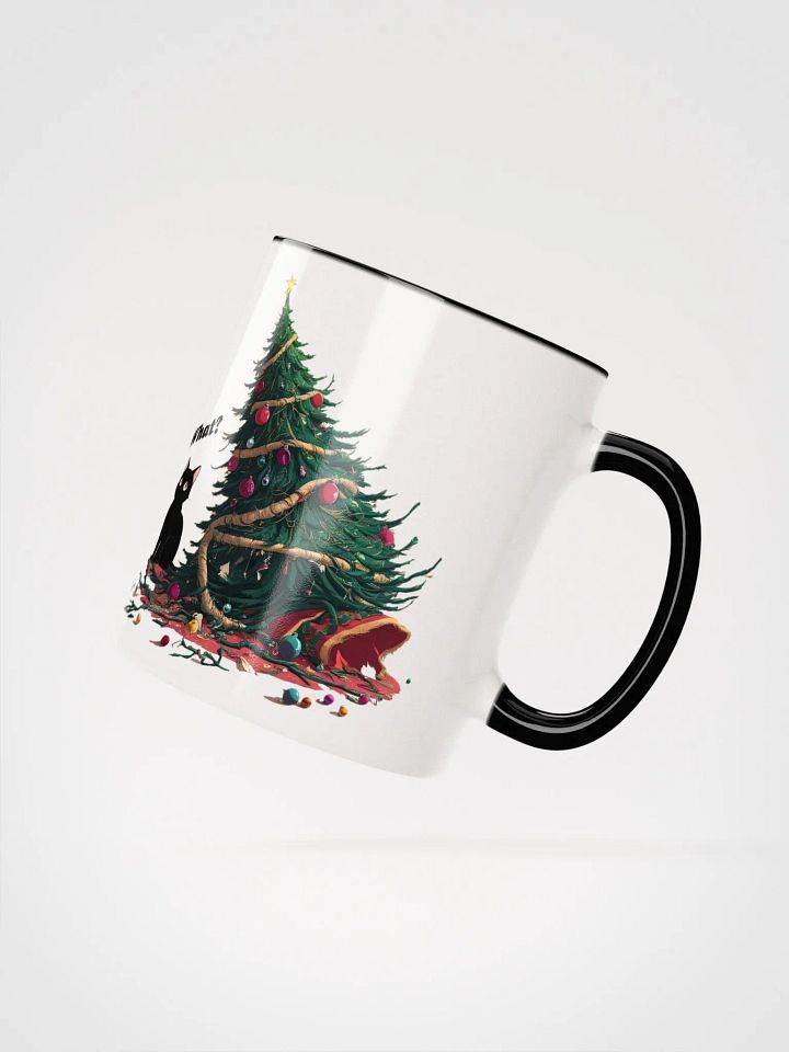 Personalized Black Cat Destroyed Christmas Coloured Mug product image (2)