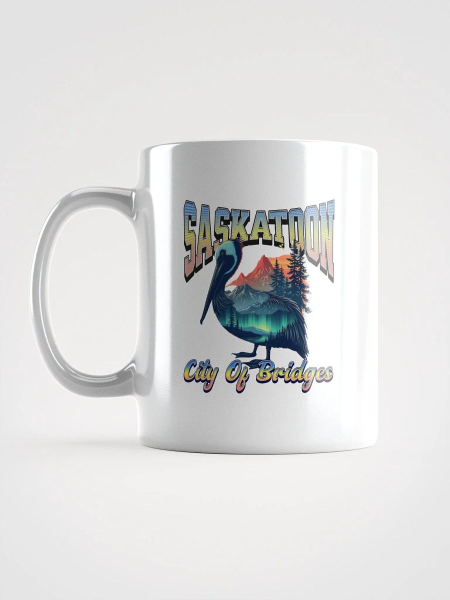 Saskatoon City Of Bridges Pelican Nature Typography Mug product image (1)