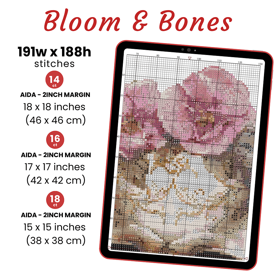 Bloom & Bones Cross Stitch Pattern product image (2)