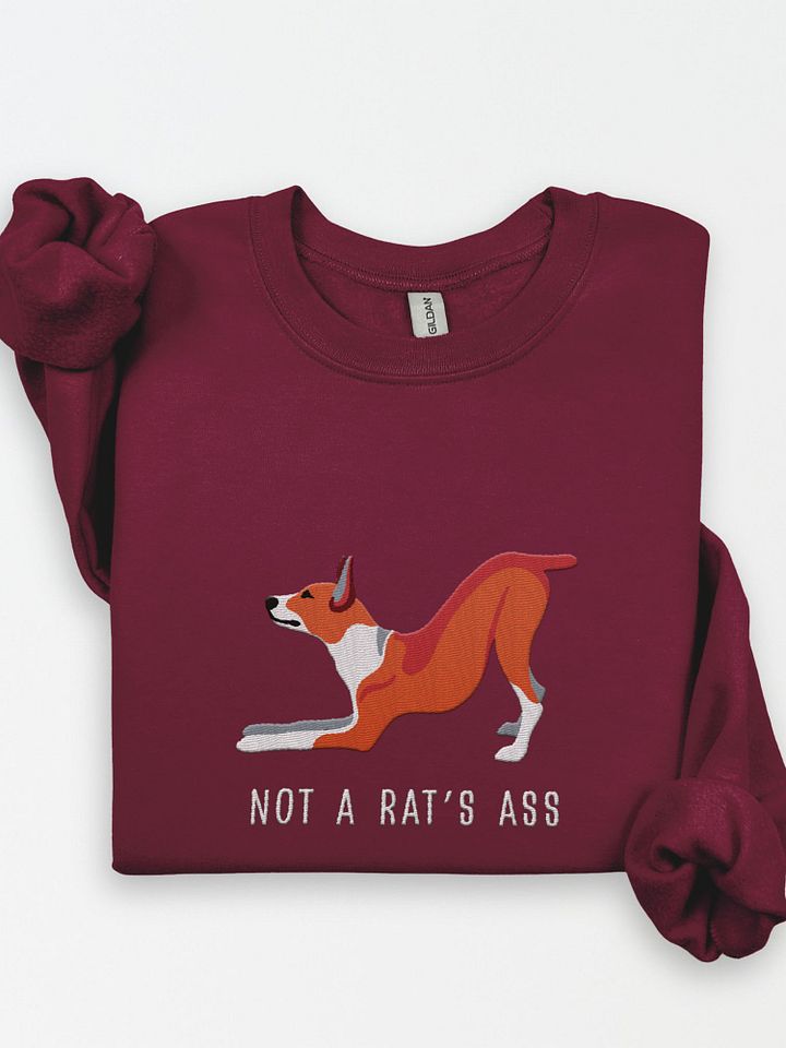 Not a Rat's Ass Sweatshirt (Embroidered) of a Rat Terrier(Red) product image (1)