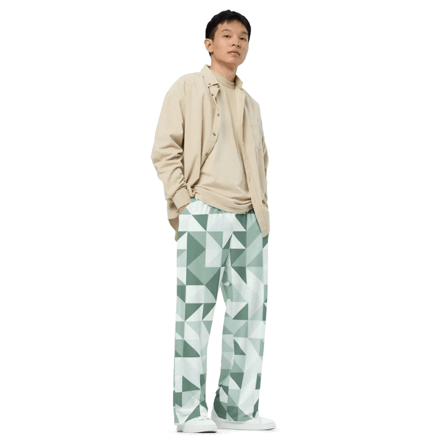 BUIII Dynamic Geometry: Mint Oasis Wide-Leg Pants product image (8)